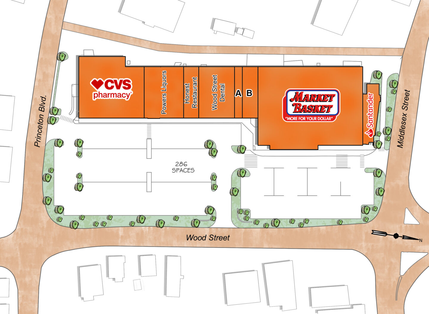 Map of MIDDLESEX PLAZA